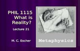 PHIL 1115 What is Reality? Lecture 21 M. C. Escher.
