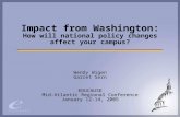 Impact from Washington: How will national policy changes affect your campus? Wendy Wigen Garret Sern EDUCAUSE Mid-Atlantic Regional Conference January.