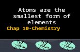 Atoms are the smallest form of elements.  Elements get their names in different ways unique symbol  Each element has its own unique symbol new element.