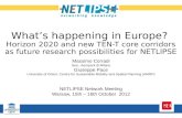 What’s happening in Europe? Horizon 2020 and new TEN-T core corridors as future research possibilities for NETLIPSE NETLIPSE Network Meeting Warsaw, 15th.