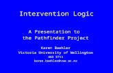 Intervention Logic A Presentation to the Pathfinder Project Karen Baehler Victoria University of Wellington 463 5711 karen.baehler@vuw.ac.nz.
