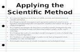 Applying the Scientific Method B1.1 Generate hypotheses on the basis of credible, accurate, and relevant sources of scientific information. B1.4 Design.