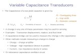 Variable Capacitance Transducers The Capacitance of a two plate capacitor is given by A – Overlapping Area x – Gap width k – Dielectric constant Permitivity.