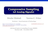 Compressive Sampling (of Analog Signals) Moshe Mishali Yonina C. Eldar Technion – Israel Institute of Technology moshikomoshiko@tx.technion.ac.il.