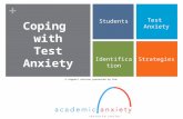 + Coping with Test Anxiety A support session presented by the: Students Test Anxiety IdentificationStrategies.