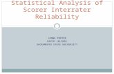 JENNA PORTER DAVID JELINEK SACRAMENTO STATE UNIVERSITY Statistical Analysis of Scorer Interrater Reliability.