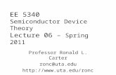 EE 5340 Semiconductor Device Theory Lecture 06 – Spring 2011 Professor Ronald L. Carter ronc@uta.edu .