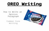 OREO Writing How to Write an Opinion Paragraph Common Core Writing.