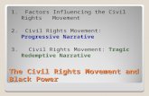 The Civil Rights Movement and Black Power 1. Factors Influencing the Civil Rights Movement 2. Civil Rights Movement: Progressive Narrative 3. Civil Rights.
