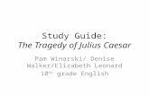 Study Guide: The Tragedy of Julius Caesar Pam Winarski/ Denise Walker/Elizabeth Leonard 10 th grade English.