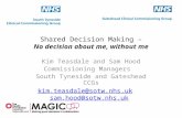 Shared Decision Making – No decision about me, without me Kim Teasdale and Sam Hood Commissioning Managers South Tyneside and Gateshead CCGs kim.teasdale@sotw.nhs.uk.