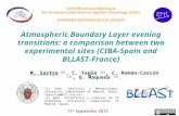 Atmospheric Boundary Layer evening transitions: a comparison between two experimental sites (CIBA-Spain and BLLAST-France) M. Sastre (1), C. Yagüe (1),