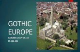 GOTHIC EUROPE GARDNER CHAPTER 18-4 PP. 486-494. SALISBURY CATHEDRAL  Interior of Salisbury Cathedral, Salisbury, England, 1220-1265  Embodies the essential.