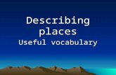 Describing places Useful vocabulary. Sightseeing Places you can visit Cathedrals, fountains, statues, churches, markets, museums… Things you can do Buy.