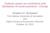 Cultural values as constraints and facilitators of socio-economic change Shalom H. Schwartz The Hebrew University of Jerusalem and Higher School of Economics,