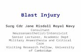 Blast Injury Surg Cdr Jane Risdall Royal Navy Consultant Neuroanaesthetist/Intensivist Senior Lecturer, Academic Dept Military Anaesthesia and Critical.