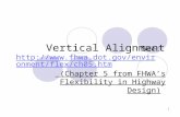 1 Vertical Alignment See:  x/ch05.htm (Chapter 5 from FHWA’s Flexibility in Highway Design) .