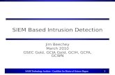 1 SANS Technology Institute - Candidate for Master of Science Degree 1 SIEM Based Intrusion Detection Jim Beechey March 2010 GSEC Gold, GCIA Gold, GCIH,