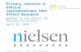 Confidential & Proprietary Copyright © 2010 The Nielsen Company Privacy Concerns & Ethical Considerations that Affect Research Webinar to the Council for.
