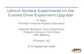 Lithium Surface Experiments on the Current Drive Experiment-Upgrade R. Kaita Princeton Plasma Physics Laboratory National Spherical Torus Experiment Program.