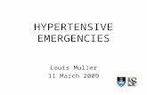 HYPERTENSIVE EMERGENCIES Louis Muller 11 March 2009.