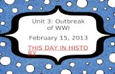 Unit 3: Outbreak of WWI February 15, 2013 THIS DAY IN HISTORY.
