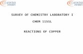 SURVEY OF CHEMISTRY LABORATORY I CHEM 1151L REACTIONS OF COPPER.
