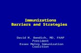 Immunizations Barriers and Strategies David M. Bendich, MD, FAAP President Essex Metro Immunization Coalition Essex Metro Immunization Coalition.