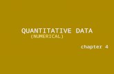 QUANTITATIVE DATA chapter 4 (NUMERICAL). Slide 4- 2 Categorical variables “qualitative” (also called “qualitative”) Data that are NOT numerical or… makes.
