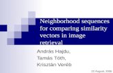 Neighborhood sequences for comparing similarity vectors in image retrieval András Hajdu, Tamás Tóth, Krisztán Veréb 22 August, 2006.