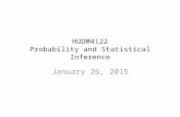 HUDM4122 Probability and Statistical Inference January 26, 2015.