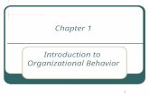 1 Chapter 1 Introduction to Organizational Behavior.
