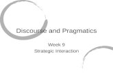 Discourse and Pragmatics Week 9 Strategic Interaction.