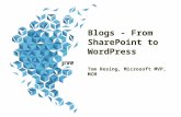 Blogs - From SharePoint to WordPress Tom Resing, Microsoft MVP, MCM.