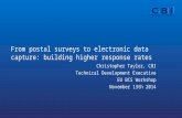 From postal surveys to electronic data capture: building higher response rates Christopher Taylor, CBI Technical Development Executive EU BCS Workshop.