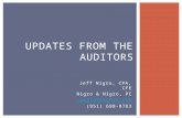 Jeff Nigro, CPA, CFE Nigro & Nigro, PC Jnigro@nncpas.com (951) 698-8783 UPDATES FROM THE AUDITORS.