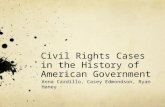 Civil Rights Cases in the History of American Government Anna Cardillo, Casey Edmondson, Ryan Haney.