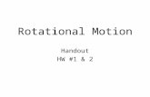 Rotational Motion Handout HW #1 & 2. I. Introduction: A rotating object is one that spins on a fixed axis. The position and direction of the rotation.