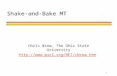 1 Shake-and-Bake MT Chris Brew, The Ohio State University .