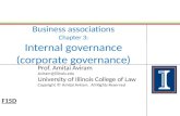 Business associations Chapter 3: Internal governance (corporate governance) Prof. Amitai Aviram Aviram@illinois.edu University of Illinois College of Law.