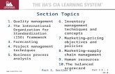 Part 3 A – 1 V3.0 THE IIA’S CIA LEARNING SYSTEM TM  Section Topics 1.Quality management 2.The International Organization for Standardization.