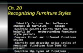 Ch. 20 Recognizing Furniture Styles Identify factors that influence changes in furniture design Describe general points that can be helpful in understanding.