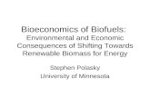 Bioeconomics of Biofuels: Environmental and Economic Consequences of Shifting Towards Renewable Biomass for Energy Stephen Polasky University of Minnesota.