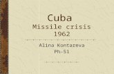 Cuba Missile crisis 1962 Alina Kontareva Ph-51. Outline U.S.A. nuclear deployment USSR responds Timeline of the crisis.