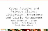 Cyber Attacks and Privacy Claims: Litigation, Insurance and Crisis Management Rick Bortnick | Scott Godes | Art Boyle | Mark Greisiger #3013053.