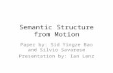 Semantic Structure from Motion Paper by: Sid Yingze Bao and Silvio Savarese Presentation by: Ian Lenz.