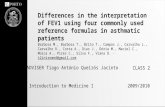 Differences in the interpretation of FEV1 using four commonly used reference formulas in asthmatic patients ADVISER Tiago António Queirós Jacinto CLASS.
