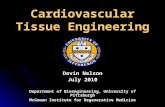 Cardiovascular Tissue Engineering Devin Nelson July 2010 Department of Bioengineering, University of Pittsburgh McGowan Institute for Regenerative Medicine.