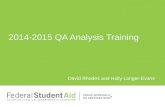 David Rhodes and Holly Langer-Evans 2014-2015 QA Analysis Training.