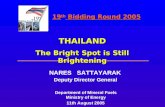 19 th Bidding Round 2005 11th August 2005 NARES SATTAYARAK Deputy Director General THAILAND The Bright Spot is Still Brightening THAILAND Department of.
